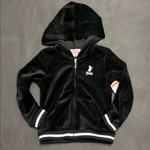 Juicy Couture Black Sweatshirt with Plush Velvet Texture